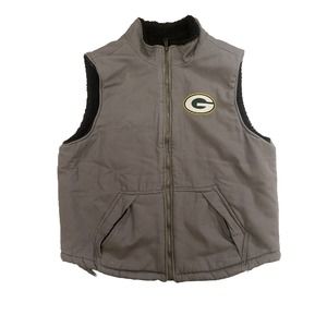 Men's Green Bay Packers L NFL x Darius Rucker Gray Sherpa-Lined Full-Zip Vest